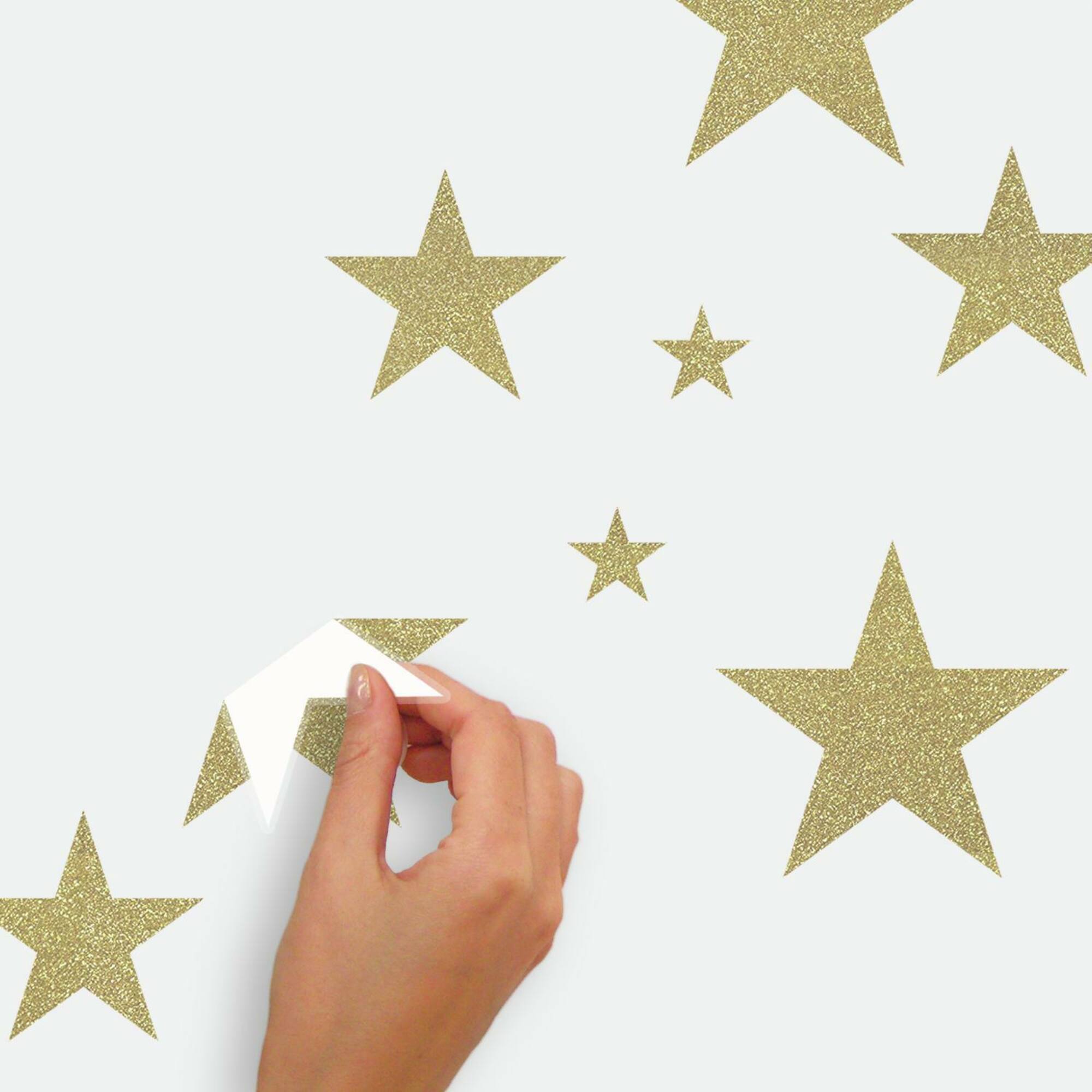 RoomMates Glitter Twinkle Stars Peel & Stick Wall Decals